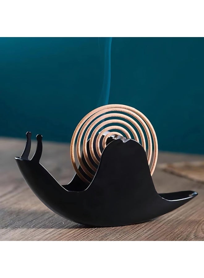 ChicAbode Incense Holder, Mosquito Coil Holder, Snail Incense Burner Holder, Mosquito Coil Burner of Iron Material, for Table Decorations or Gifts (Black, White) - Image 2